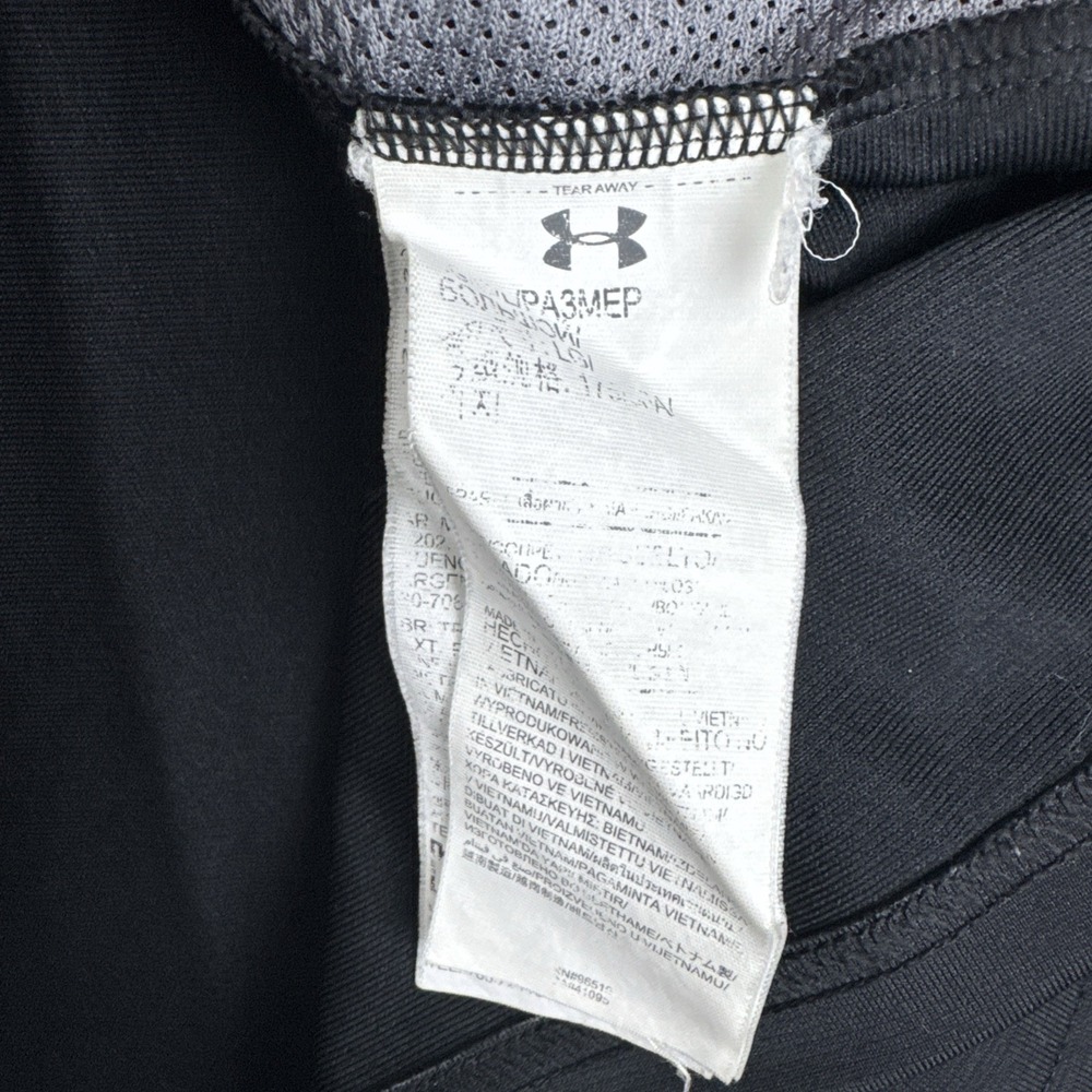 Under Armour Full Zip Windbreaker Jacket Mens L Loose Blk/grey Mock Neck Pockets - Picture 7 of 8